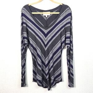 Philosophy Women’s Top Chevron Stripe Gray Blue Size S Minimalist Renaissance